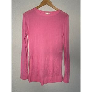 NEW H&M Bubblegum Pink Long Sleeve Sweater Lightweight XS Slits Tunic Soft Girl